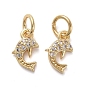Латунные микропаве прозрачные кубические циркониевые подвески, с прыжковых колец, дельфин