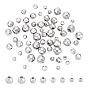 60 шт 4 стили 304 бусины из нержавеющей стали, круглые, алмазная огранка