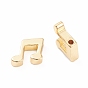 Brass Beads, Top Drilled Beads, Long-Lasting Plated, Musical Note