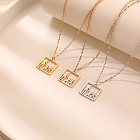 День матери 304 Женские ожерелья с подвесками в виде семейного силуэта из нержавеющей стали