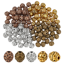 120 шт 4 цвета бусины из сплава тибетского стиля, баррель