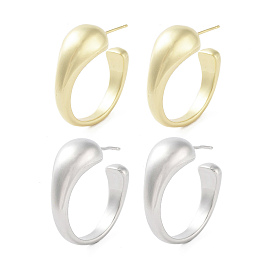 Brass Ring Stud Earrings, Half Hoop Earrings, Long-Lasting Plated, Lead Free & Cadmium Free