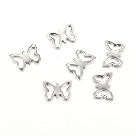 Оригинальный цвет 304 из нержавеющей стали бабочка прелести, 7x10x1 мм