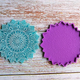 Cup Mat Silicone Molds, Resin Casting Coaster Molds, For UV Resin, Epoxy Resin Craft Making, Flower