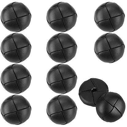 12Pcs 1-Hole Cowhide Shank Buttons, Half Round