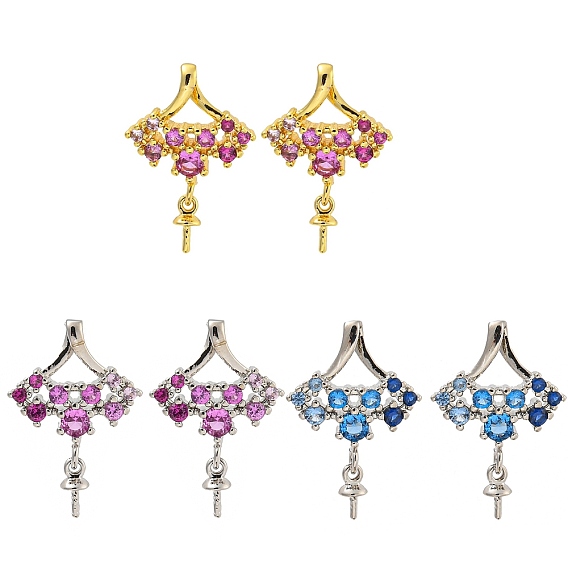 Стойка покрытие латунь микропаве прозрачный кубический цирконий гвоздики серьги поиск, без кадмия и без свинца