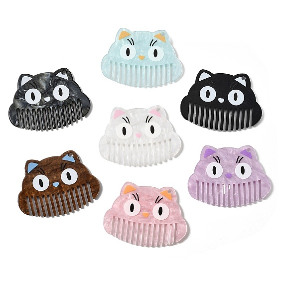 Большие подвески из ацетата целлюлозы (смолы) с печатью, Очаровательная фигурка кошки