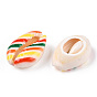 Stripe/Wave/Arrow Printed Cowrie Shell Beads, No Hole/Undrilled