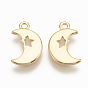 Brass Charms, Moon, Nickel Free