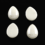 Pearlized Plated Opaque Glass Cabochons, Drop