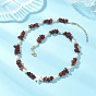 Женские бусины с натуральным гранатом, каплевидной и искусственной жемчужиной из АБС-пластика и белой морской звездой из искусственной бирюзы