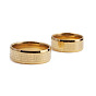Minimalist Great Wall Pattern Couple Rings Ethnic Jewelry 8MM Gold
