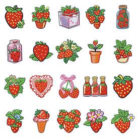 21 шт. 21 стили полиэфирные нитки и нетканый материал термоприклеиваемые заплатки, термоклей, аксессуары для костюма, аппликация, клубника