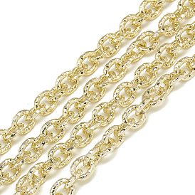 Aluminum Cable Chains, Textured, Unwelded, Oval