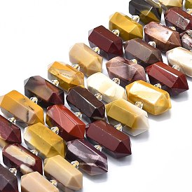 Natural Mookaite Beads Strands, Faceted, Double Terminated Pointed/Bullet