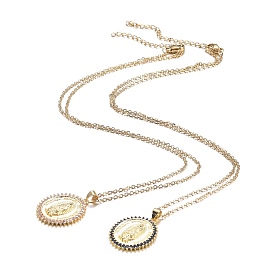 Ожерелье с кулоном из кубического циркония, ожерелья virgencita, с 304 кабельными цепочками из нержавеющей стали, овальные с рисунками " virgin mary", золотые