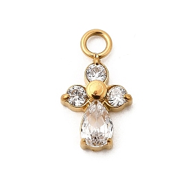 304 микро нержавеющей стали прокладывать Цирконом подвески, крест прелести, ионное покрытие (ip), ручная полировка