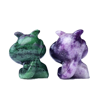 Natural Gemstone Carved Goddess Figurines, for Home Office Desktop Feng Shui Ornament