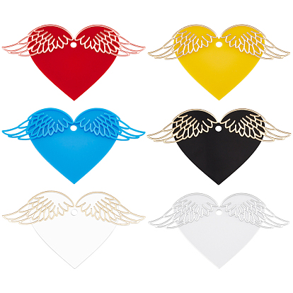 Акриловый кабошоны, крыло и сердце