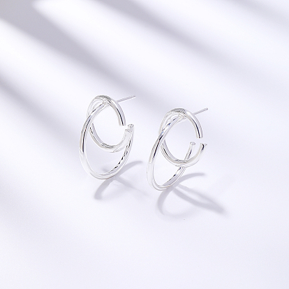 Pendientes minimalistas de plata para mujer, Regalo perfecto para una cita de vacaciones.