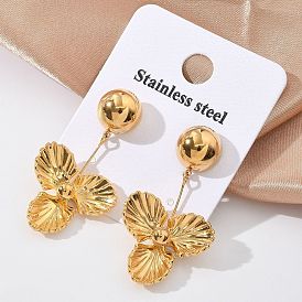 304 из нержавеющей стали серьги, цветок