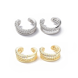 Clear Cubic Zirconia Cuff Earrings, Brass Jewelry for Women