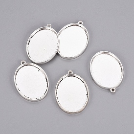 Сеттинги для кулона(кабошонов), сплав, чашки безель с краями, без кадмия и без свинца, овальные, лоток : 40x30 мм, 48x34x3.5 мм, отверстие : 3 мм