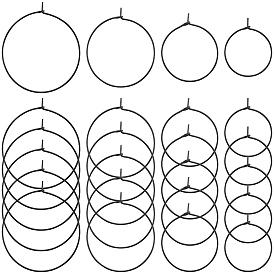 40 шт 4 стиль 304 серьги-кольца из нержавеющей стали, кольца с подвесками в виде винной травы