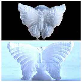 Butterfly Natural Selenite Figurines, Reiki Energy Stone Display Decorations, for Home Feng Shui Ornament