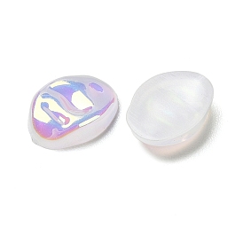 ABS Plastic Cabochons, Iridescent, Oval