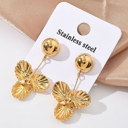 304 из нержавеющей стали серьги, цветок