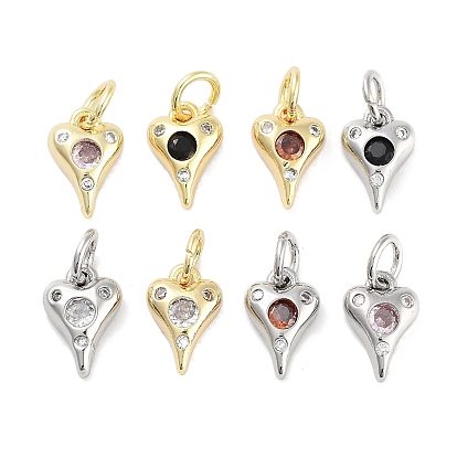 Латунные микро проложить кубического циркония прелести, без кадмия, без никеля и без свинца, с целью перехода в кольце, сердце