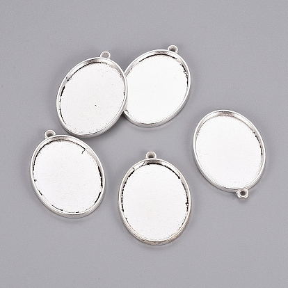 Сеттинги для кулона(кабошонов), сплав, чашки безель с краями, без кадмия и без свинца, овальные, лоток : 40x30 мм, 48x34x3.5 мм, отверстие : 3 мм