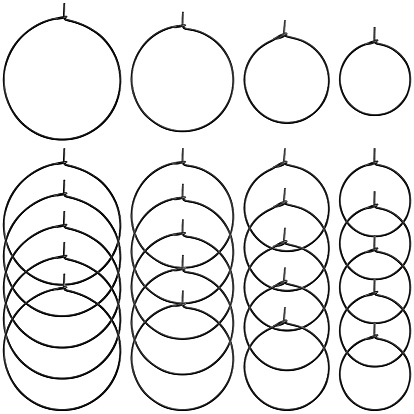 40 шт 4 стиль 304 серьги-кольца из нержавеющей стали, кольца с подвесками в виде винной травы