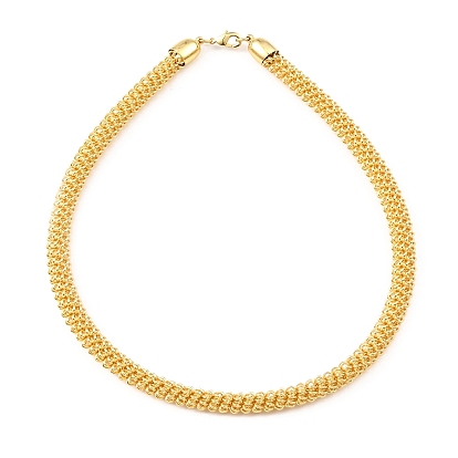 Brass Chain Choker Necklaces, Twist Necklace, with Lobster Claw Clasp