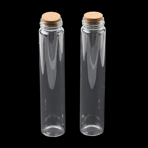 Glass Bead Storage Tubes, with Cork Stopper