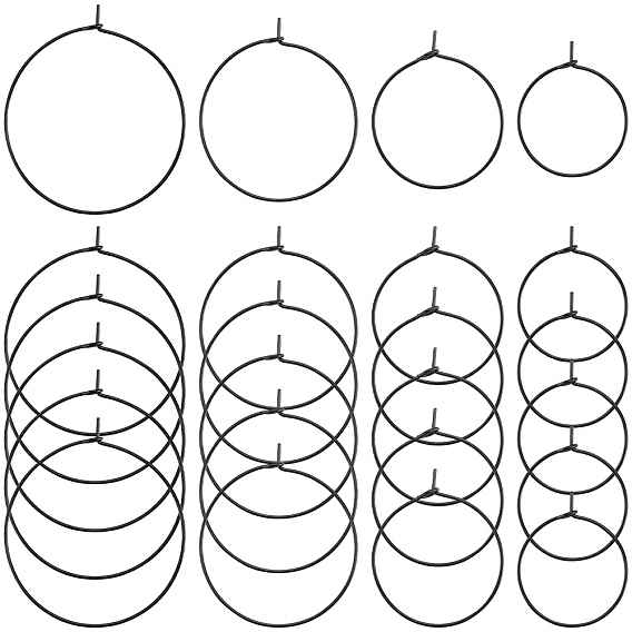 40 шт 4 стиль 304 серьги-кольца из нержавеющей стали, кольца с подвесками в виде винной травы