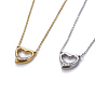 304 pendentifs en acier inoxydable, avec strass et chaînes de câbles, cœur