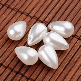 Teardrop Imitation Pearl Acrylic Beads, 13x8mm, Hole: 1.5mm, about 1070pcs/500g