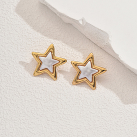 201 серьги-гвоздики из пластика и нержавеющей стали в форме звезд