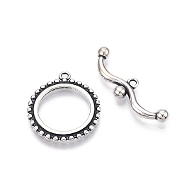 Jewelry Clasps, 925 Sterling Silver Ring Toggle Clasps, Ring