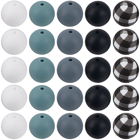 80шт 5 стили силиконовые бусины, изготовление ожерелий и браслетов своими руками, круглые с цветочным узором