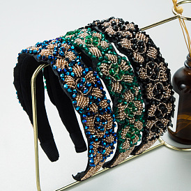 Baroque Palace Style Vintage Black Diamond Headband with High-end Feeling