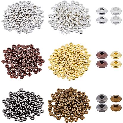 600 шт. 6 цвета латунных дистанционных бусин, без кадмия и без свинца, рондель