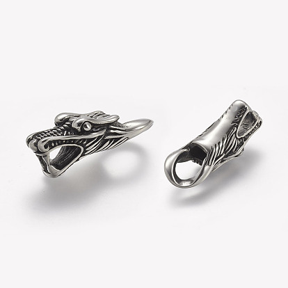 304 концы из нержавеющей стали шнур, для изготовления кожаных браслетов, голова дракона