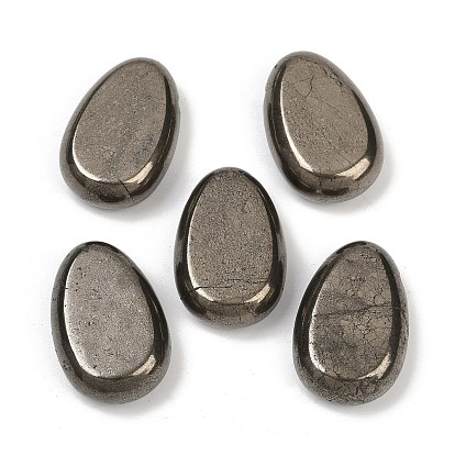 Подвески-слезинки из натурального пирита