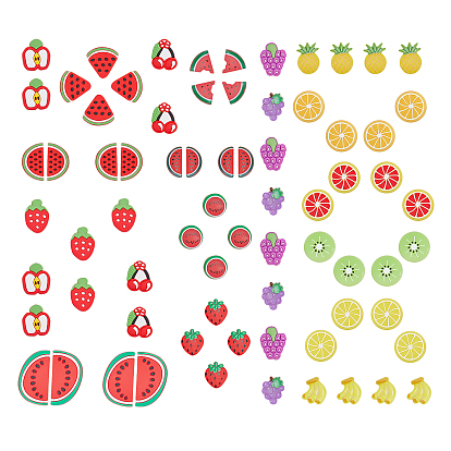 72 Pcs 18 Styles PVC Plastic Cabochons