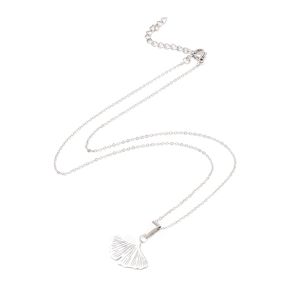 304 Stainless Steel Necklaces, with Leaf Pendant, for Women
