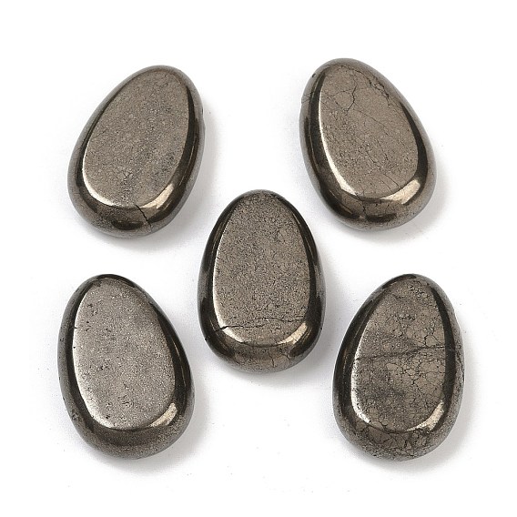 Подвески-слезинки из натурального пирита