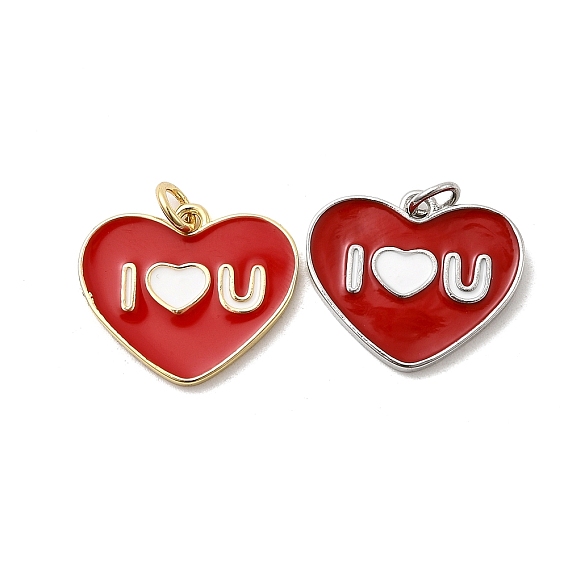 Латунь эмаль подвески, сердце, стойки покрытие, долговечный, без кадмия и без свинца, с целью перехода в кольце